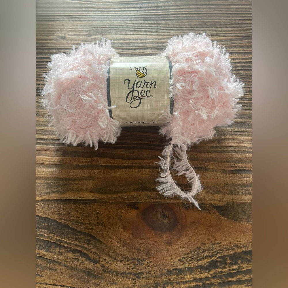 2 skeins Yarn Bee Soft Pink Snuggle Up Acrylic Fuzzy Yarn, New